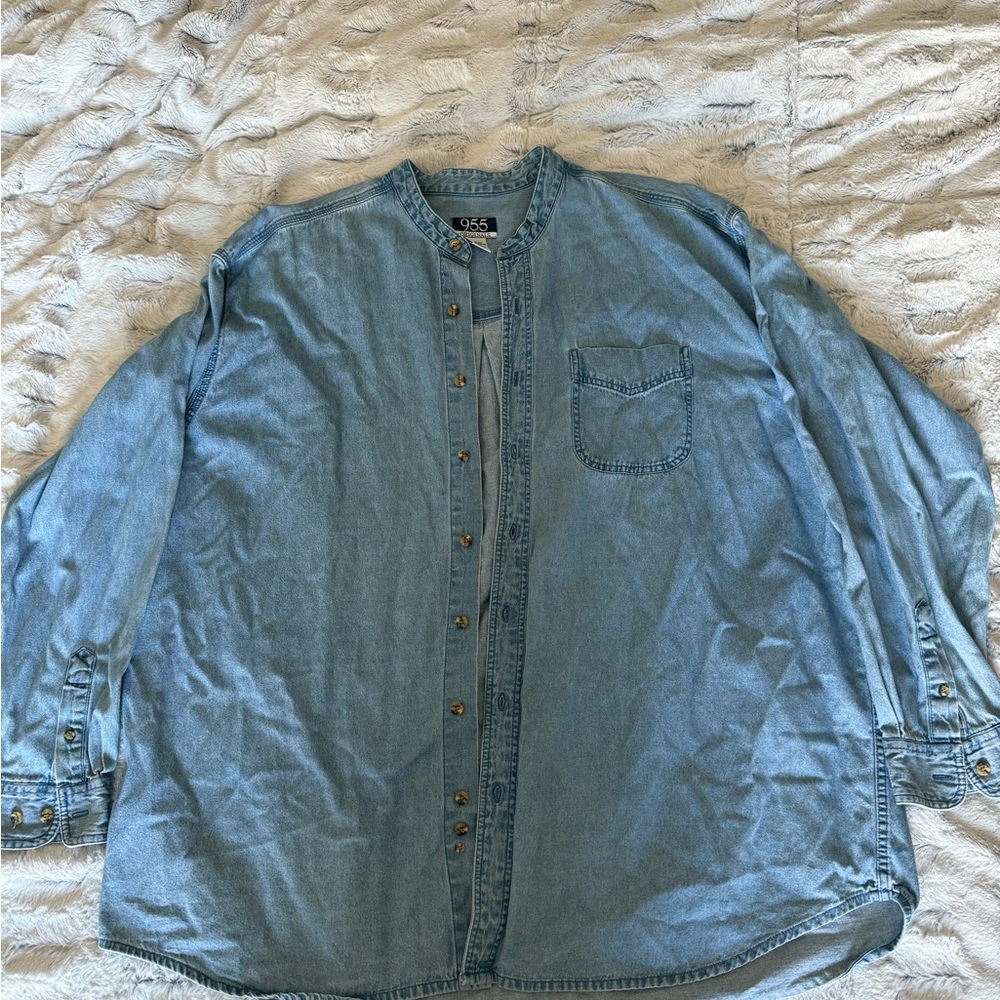Men's Blue Vintage Denim Shirt